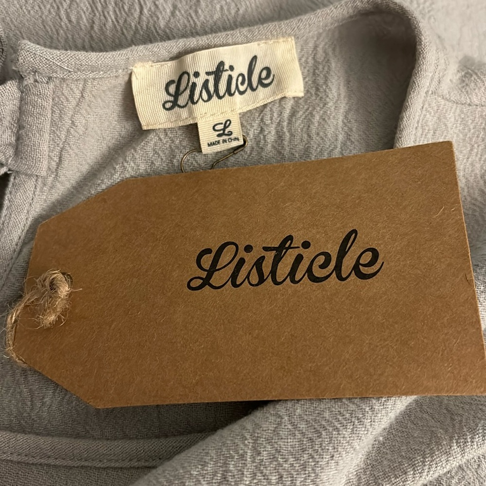 Listicle Women's Large Flutter Mini Dress Feminine Preppy - Picture 5 of 7